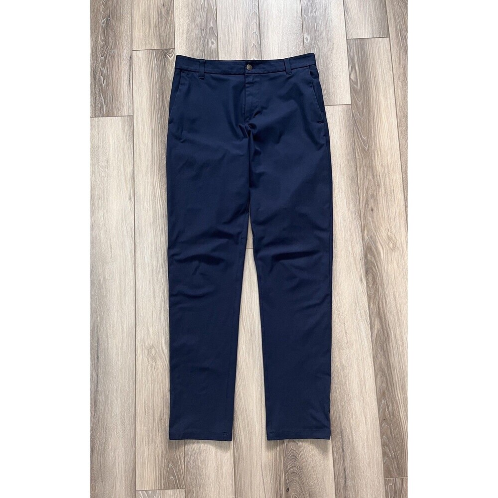 Lululemon ABC Warpstreme Trousers Mens 31x33 True Navy Slim Fit Golf Office